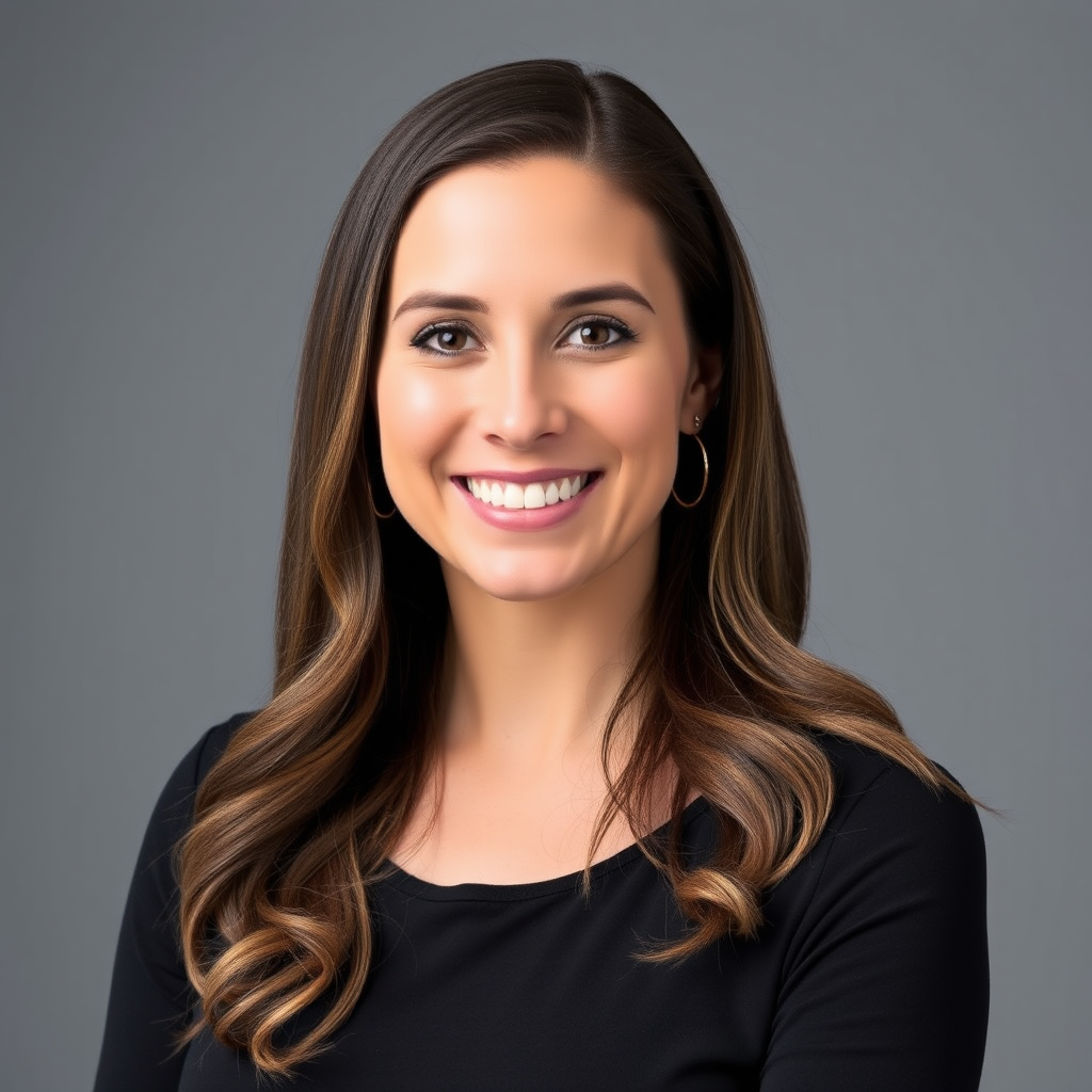 Professional headshot of Sarah, a 34-year-old marketing executive who successfully lost 25 pounds and improved her cardiovascular health through apaleo's fitness program